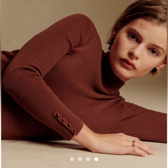 NWOT Sézane Simon Jumper Sweater in Size Medium Caramel - Picture 3 of 14